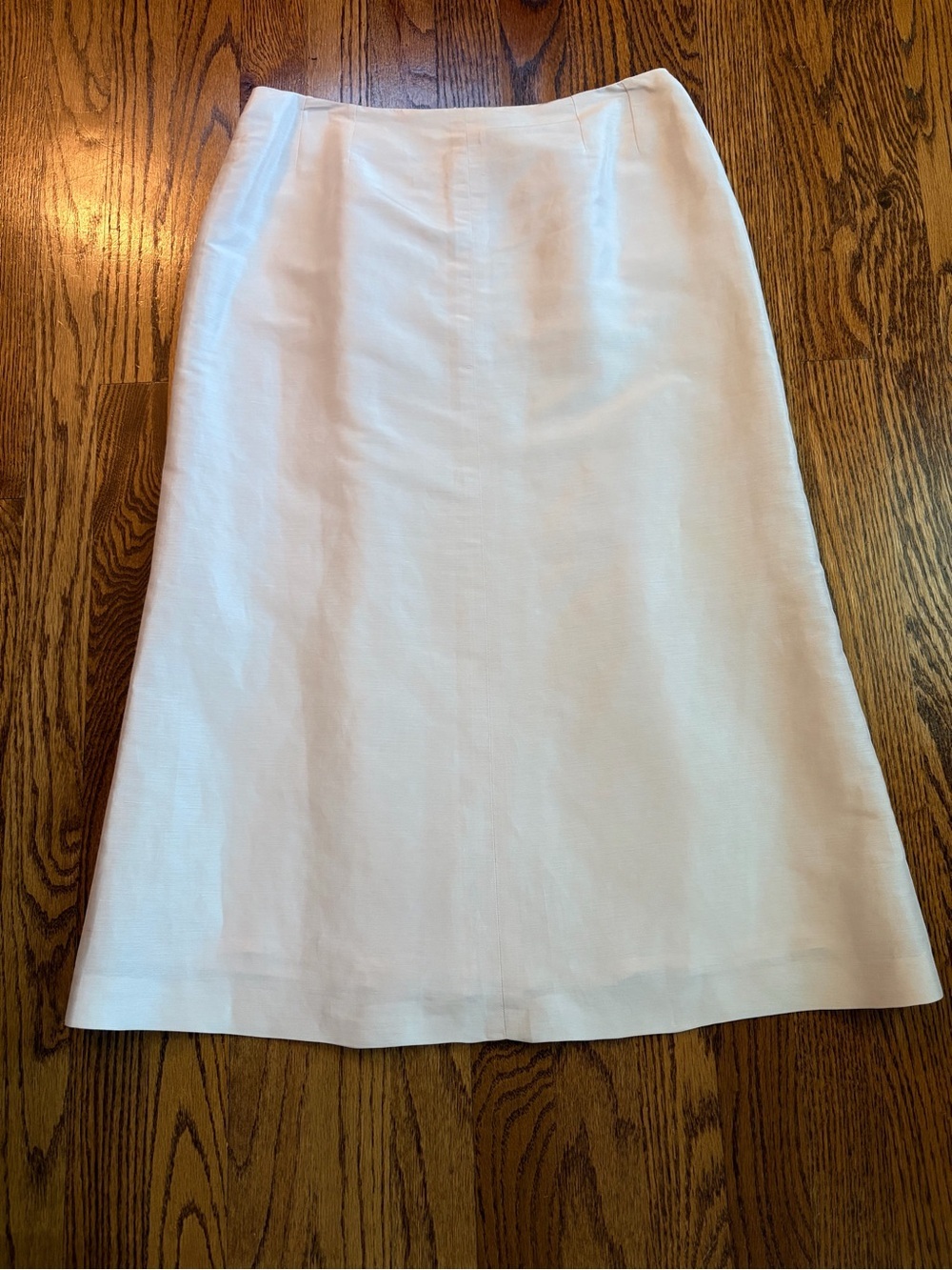 Max Mara Made in Italy Linen Silk A-Line Midi Skirt Blush Pink Size US 8 EU 42